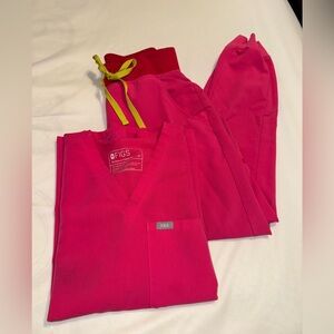 Shocking Pink Figs Scrub Set